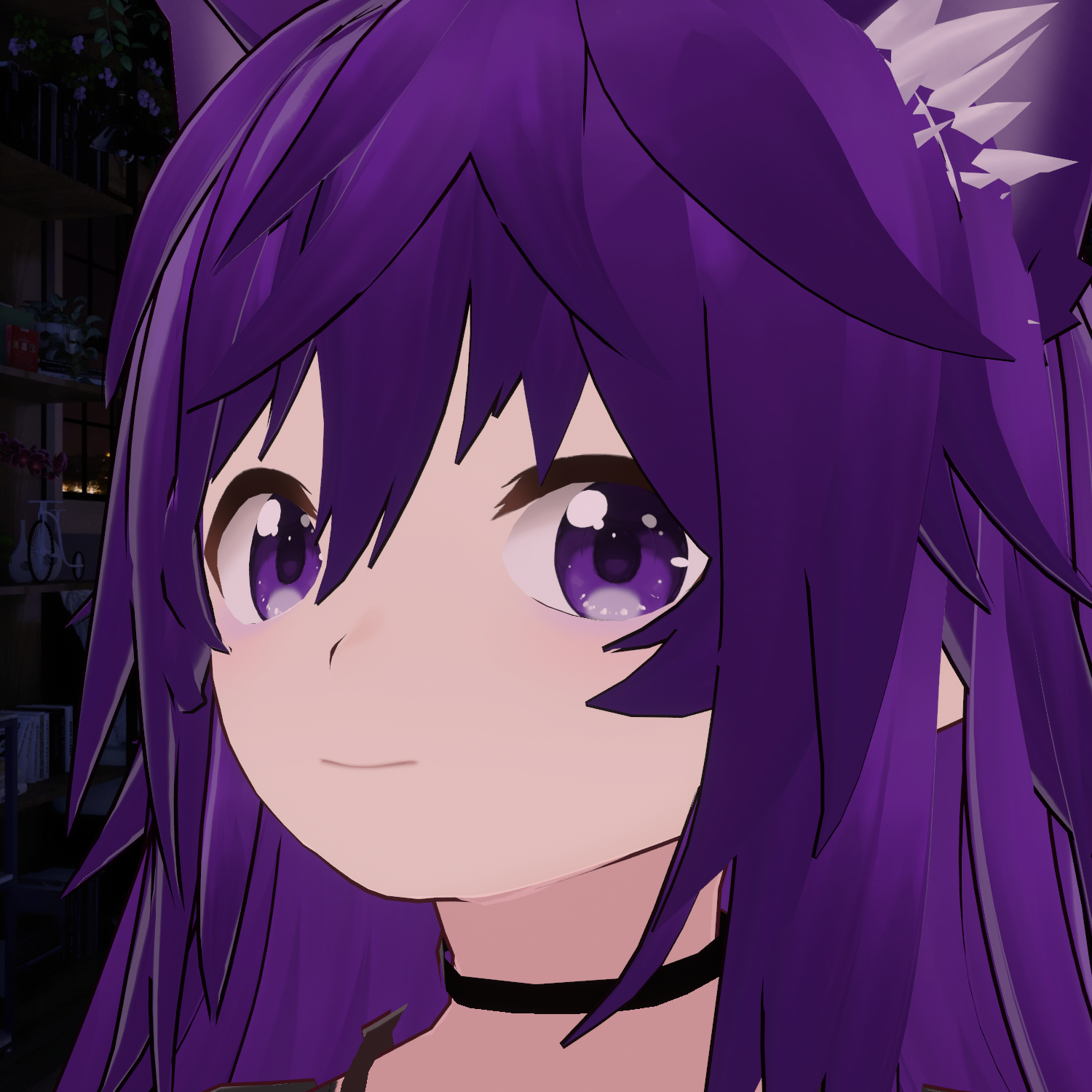 April's profile picture, depicting her v-tuber character, a catgirl with purple hair
